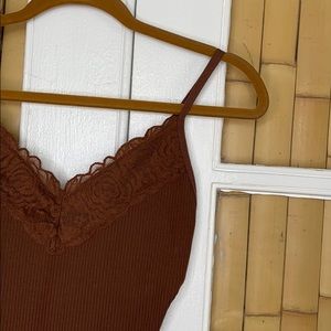 Rusty red tight bodysuit